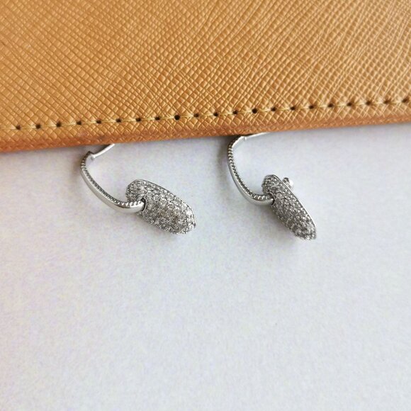 Kendra Scott - Bailey White CZ Silver Pave Earrings - Picture 4 of 4